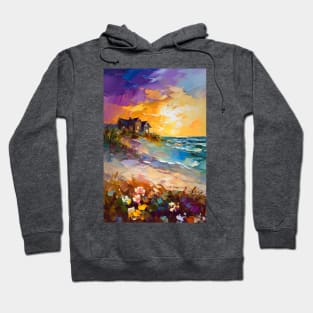 Floral dunes and the beach house 3 Hoodie